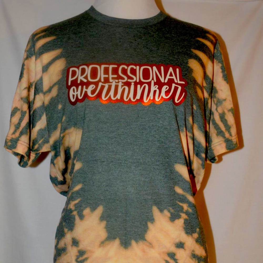Professional Overthinker Funny Bleached T-Shirt